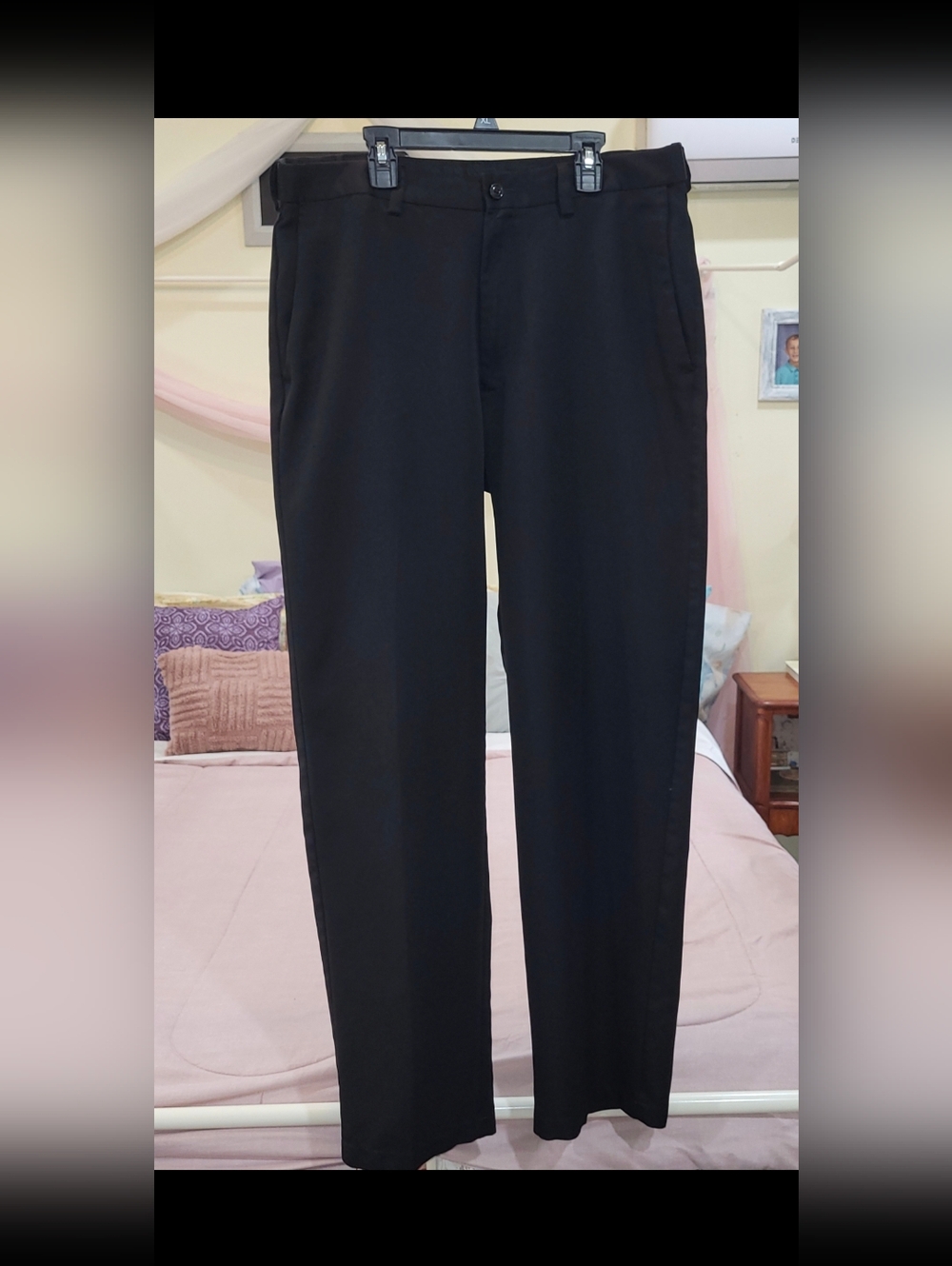 Haggar Men's Black Dress Pants - Classic Straight Fit Size 34×34
